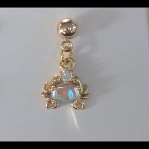 18K Gold Crab Dangle Earrings Gold Plated Zodiac Cancer Sign Crab Drop Earrings